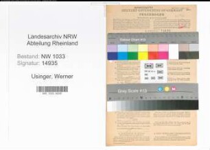 Entnazifizierung Werner Usinger , geb. 22.10.1922 (Polizeibeamter)