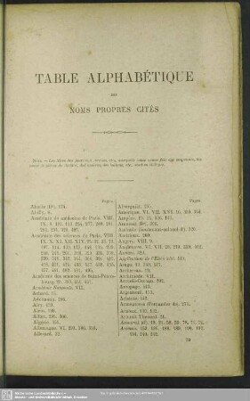Table Alphabétique Des Noms Propres Cités