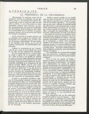 Aterrizajes - La presidencia de la universidad