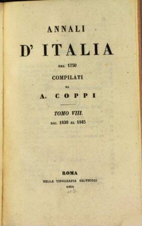 Annali d'Italia dal 1750, 8. Dal 1830 al 1845