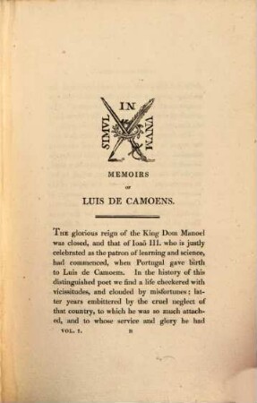 Memoirs of the life and writings of Luis de Camoens. 1