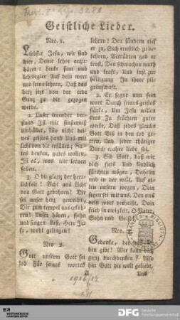 Geistliche Lieder.