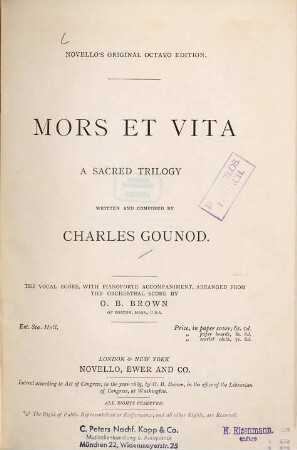 Mors et vita : a sacred trilogy