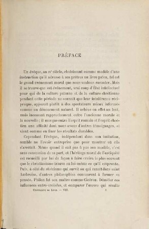 Saint Ambroise et la morale chrétienne au IV. siècle : Etude comparée des traités "des devoirs" de Cicéron et de Saint Ambroise