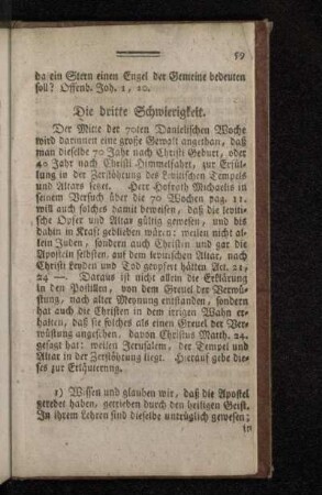 Die dritte Schwierigkeit.