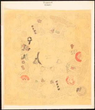 Hagia Sophia, Trapezunt: Fußbodenmosaik (Nach- oder Durchzeichnung nach Charles Texier und Richard P. Pullan, LVI.)