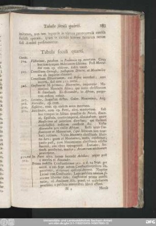 Tabula seculi quarti.