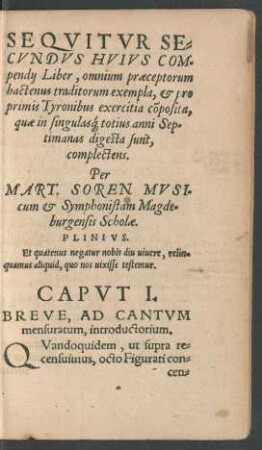Sequitur Secundus Huius Compendii Liber ...