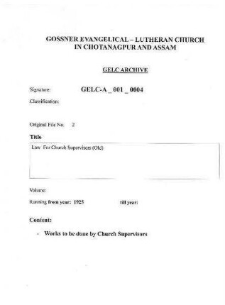 Law for Church Supervisor (old)