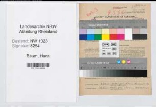 Entnazifizierung Hans Baum , geb. 22.12.1894 (Landessekretaer)
