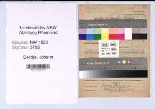Entnazifizierung Johann Dercks , geb. 09.01.1914 (Angest.)