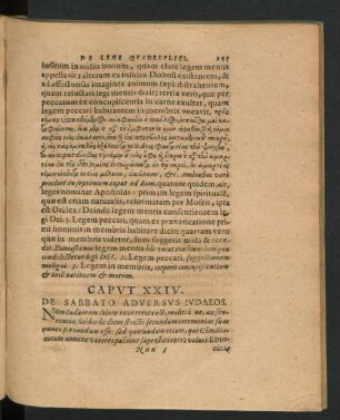 Caput XXIV. De Sabbato Adversus Iudaeos.