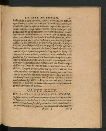 Caput XXIV. De Sabbato Adversus Iudaeos.