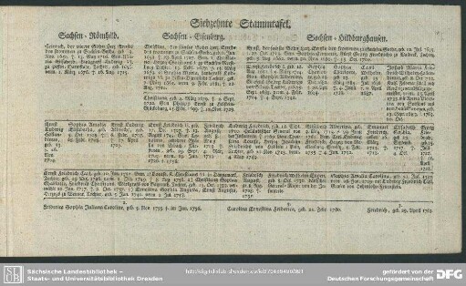 Siebzehnte Stammtafel
