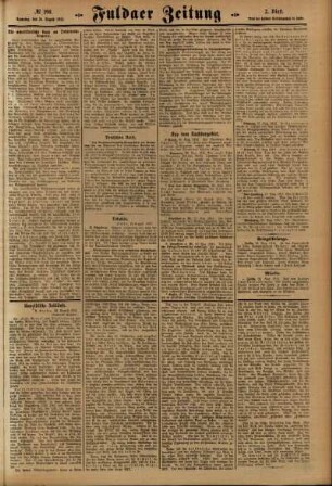 Zweite Ausgabe vom Samstag, den 28. August 1915.