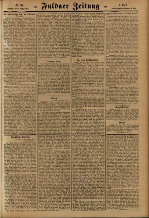 Zweite Ausgabe vom Samstag, den 28. August 1915.