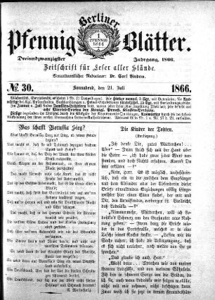 No. 30, Sonnabend, den 21. Juli