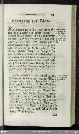 Uebergang zur Bibel