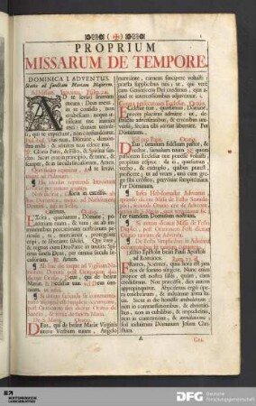 Proprium Missarum De Tempore