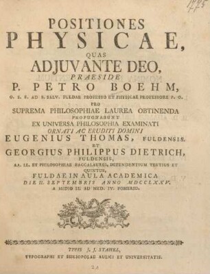 Positiones physicae