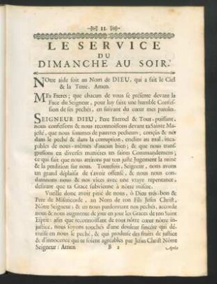 Le Service Du Dimanche Au Soir