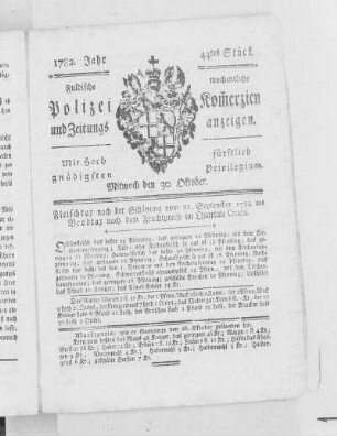 44tes Stück., Ausgabe vom 30. Oktober 1782