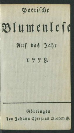 1778: Musen Almanach