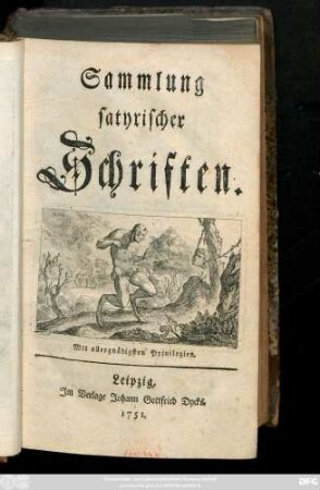 Theil 1: Sammlung satyrischer Schriften