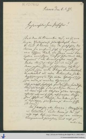 Brief vom 06.01.1899.