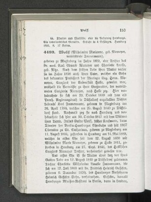 4493. Wolff (Wilhelmine Marianne, geb. Niemeyer, verwittwete Immermann).