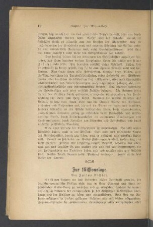 Zur Missionslag