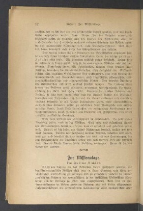 Zur Missionslag