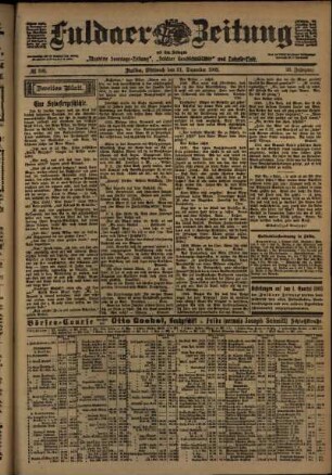 Zweite Ausgabe vom Mittwoch, den 31. Dezember 1902.