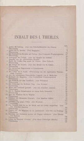 INHALT DES I. THEILES