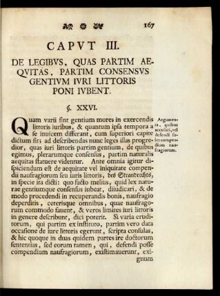 Caput III. De Legibus, Quas Partim Aequitas, Partim Consensus Gentium Iuri Littoris Poni Iubent