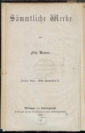 Bd. 5: Olle Kamellen : zweiter Theil. Ut mine Festungstid