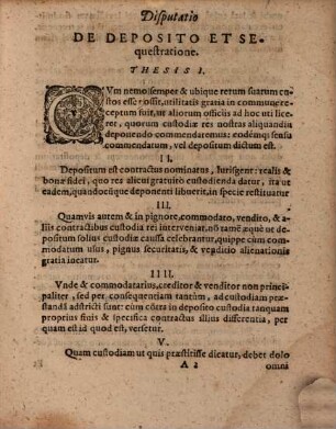Disp. iur. deposito et sequestratione