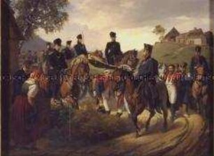 Rückführung des verwundeten Theodor Körner nach dem Gefecht bei Rosenow am 26. August 1813