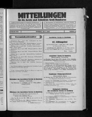 Jahrgang 1933, Hamburg, den 2. April, Nummer 14
