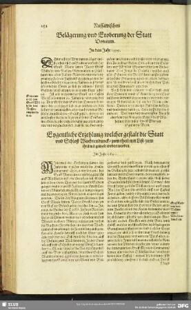 Eygentliche Erzehlung, welcher gestalt die Statt und Schloß Wachtendunck, zum theil mit List, zum theil mit gewalt erobert worden : Im Jahr 1600.