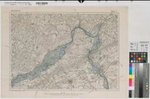 Weser Flußlauf mit Überschwemmungsgebiet Blatt 3 Hess. Oldendorf - Wietersheim 1920 1 : 50 000 44 x 63 farb. Druck Preußische Landesaufnahme B Nr. 505f