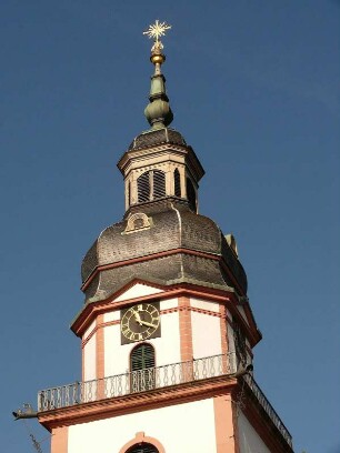 Turm der Stadtkirche von 1748 in Erbach/Odenwald