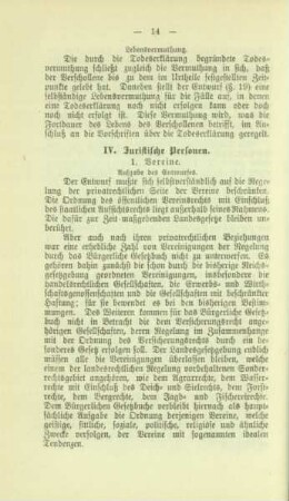IV. Juristische Personen