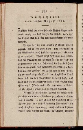 Nachschrift vom 20sten August 1819