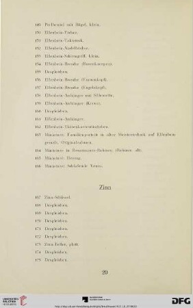 Zinn (Nr. 167-183)