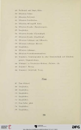 Zinn (Nr. 167-183)