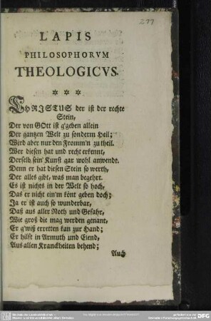Lapis Philosophorum Theologicus