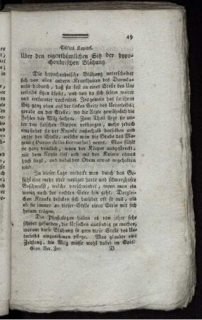 Eilftes Kapitel. Über den eigenthümlichen Sitz der hypochondrischen Blähung.