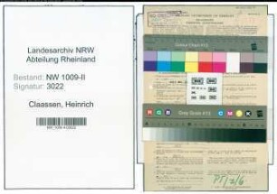 Entnazifizierung Heinrich Claassen , geb. 10.02.1903 (Postbeamter)