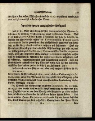 Zweytens wegen ermanglender Befugniß.